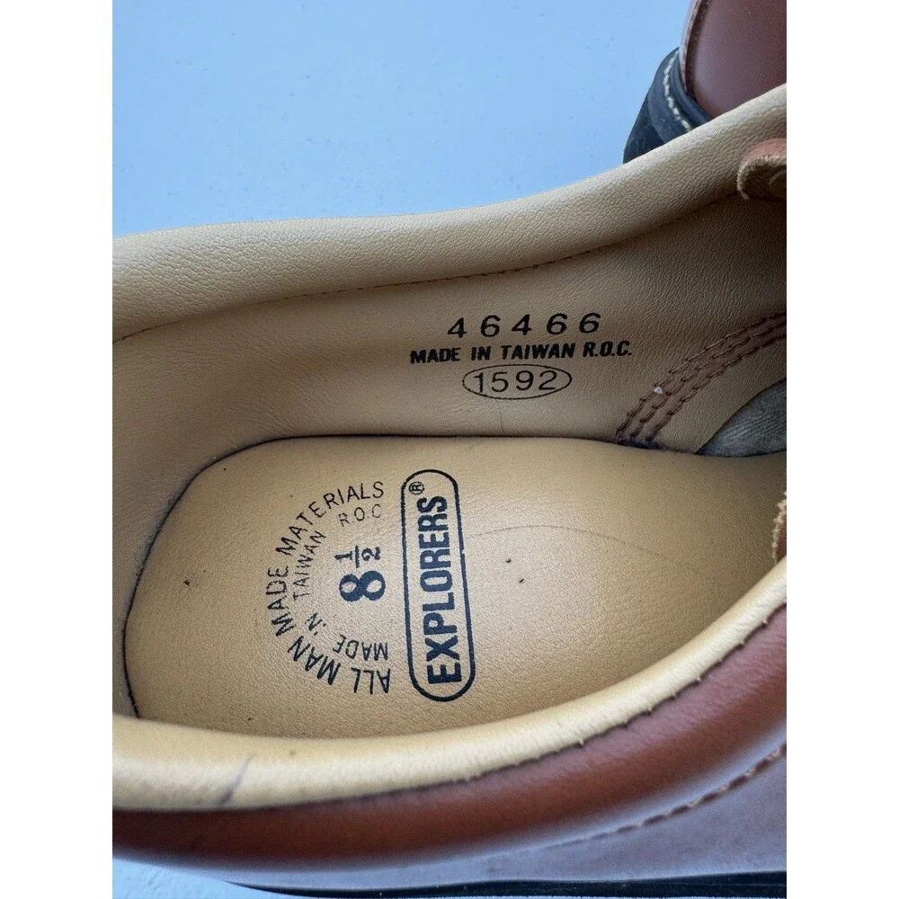 Explorers Men's 8.5 Oxford Dress Shoes 46466 Oil Resistant Lace Up Brown
